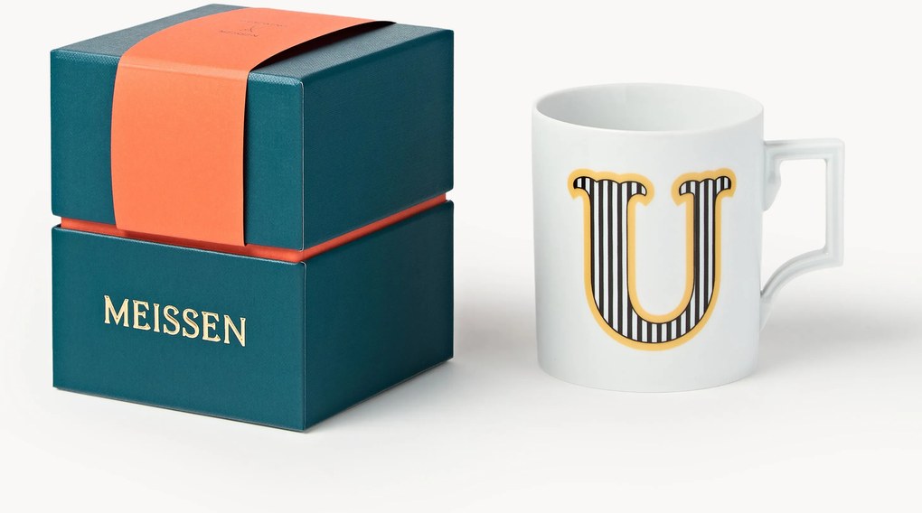 Westwing x MEISSEN, Caneca artesanal com motivo decorativo Initials