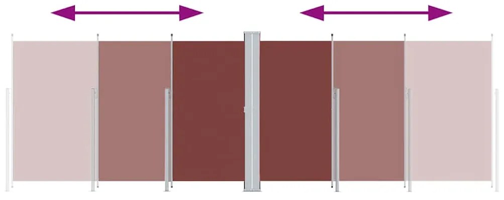 Toldo lateral retrátil 220x600 cm castanho