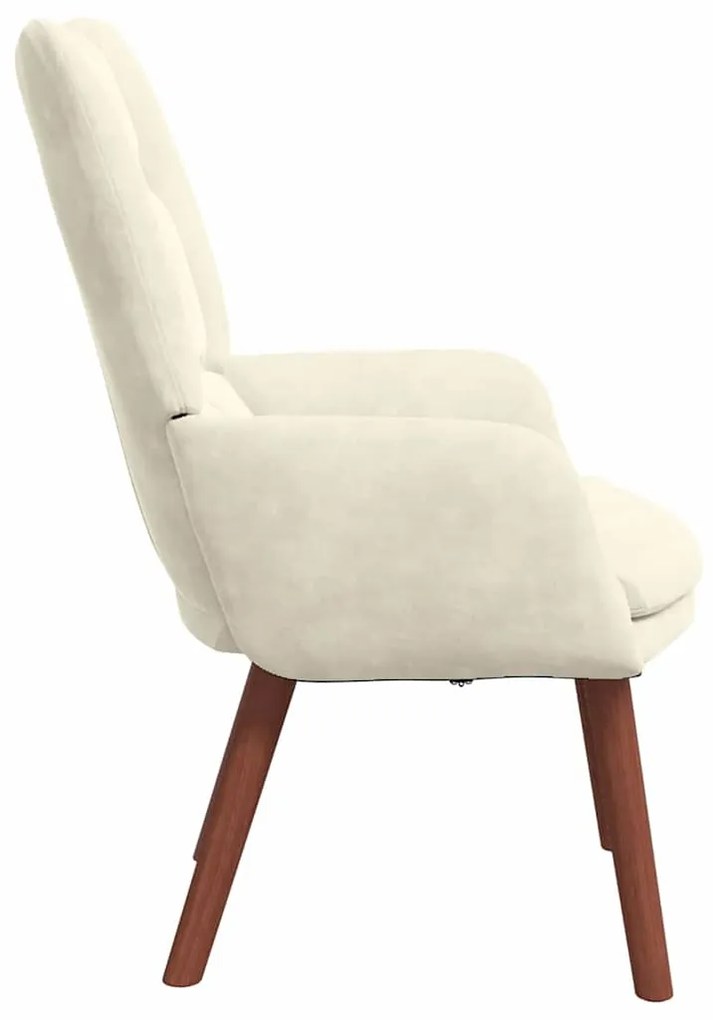 Cadeira Relaxante vidaXL Veludo Creme