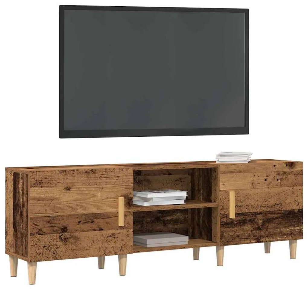 Estante para TV vidaXL Madeira Velha 150x30x50 cm Madeira de Engenhari