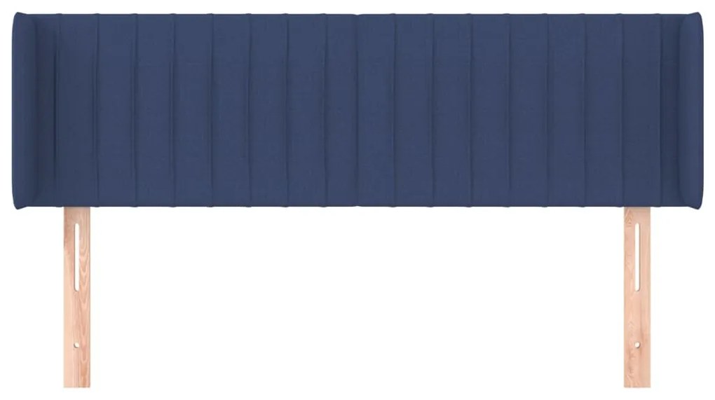 Cabeceira de cama c/ abas tecido 147x16x78/88 cm azul