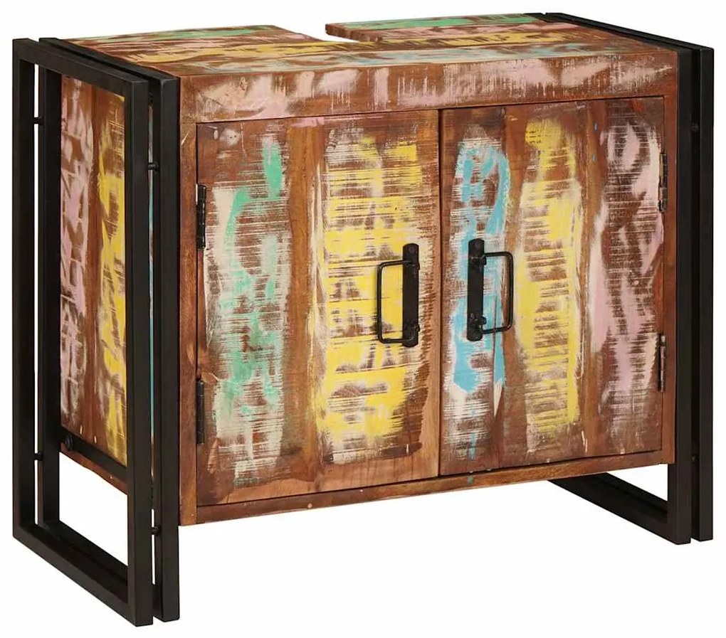 vidaXL Armário para lavatório de casa de banho com porta