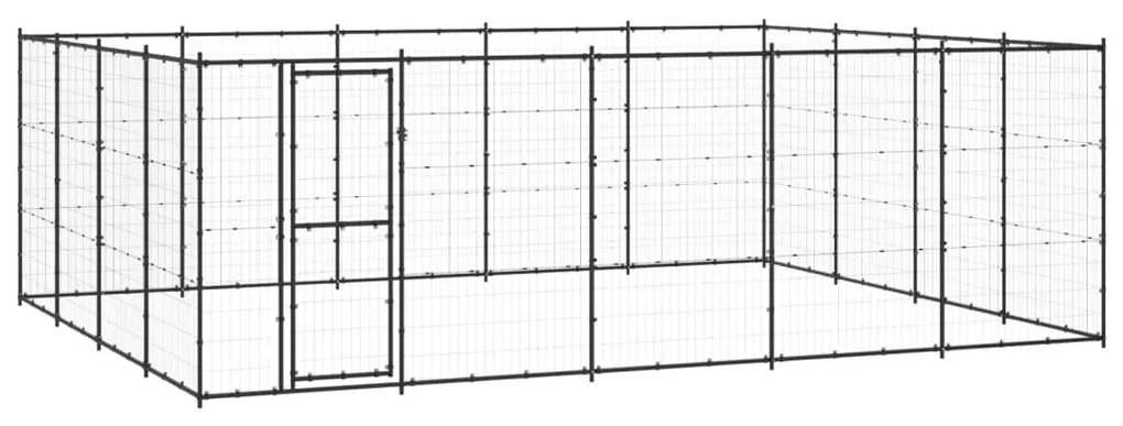 vidaXL Canil de exterior 24,2 m² aço