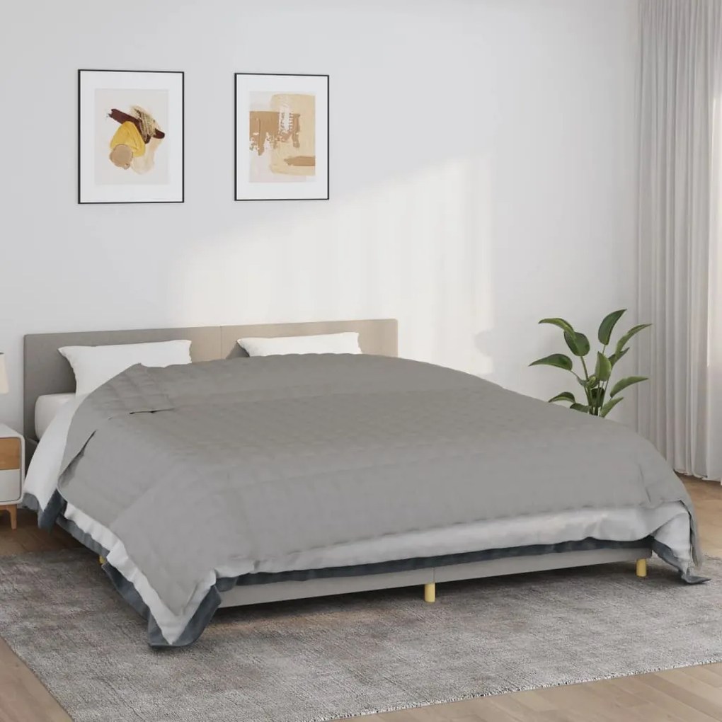 350731 vidaXL Manta pesada 15 kg 220x260 cm tecido cinzento