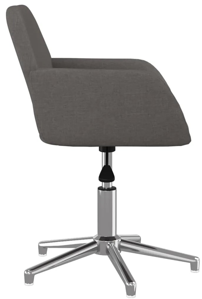 Cadeiras de jantar giratórias 2 pcs tecido cinzento-escuro