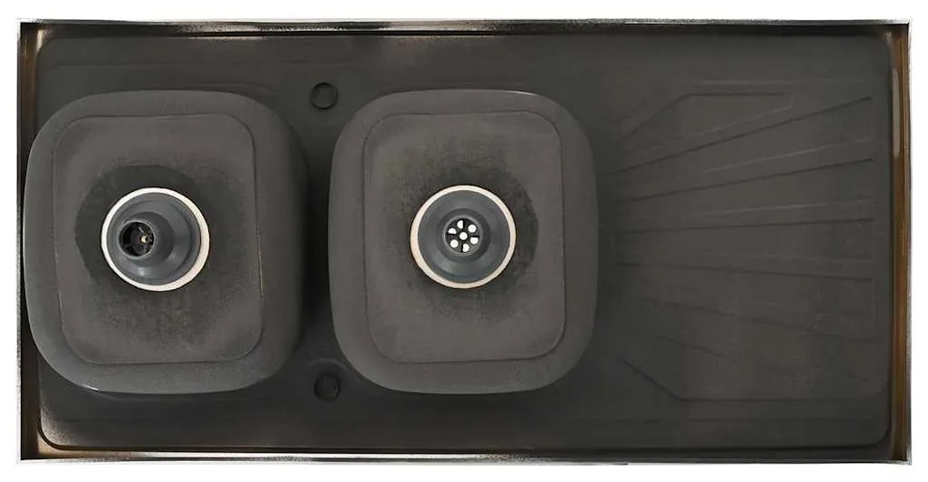 Lava-louça cozinha + cuba dupla aço inox prateado