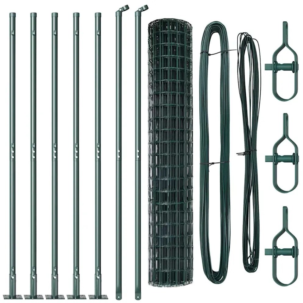 Cerca Euro da com 7 postes, 1,6 x 10 m, em aço galvanizado