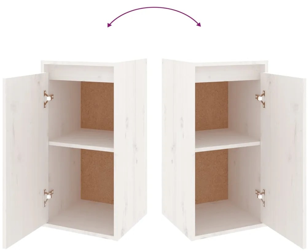 Móveis de TV 2 pcs madeira de pinho maciça branco