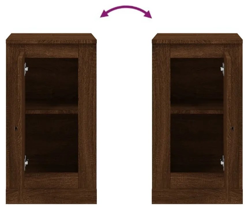 Aparadores 2 pcs 37,5x35,5x67,5 deriv.madeira carvalho castanho