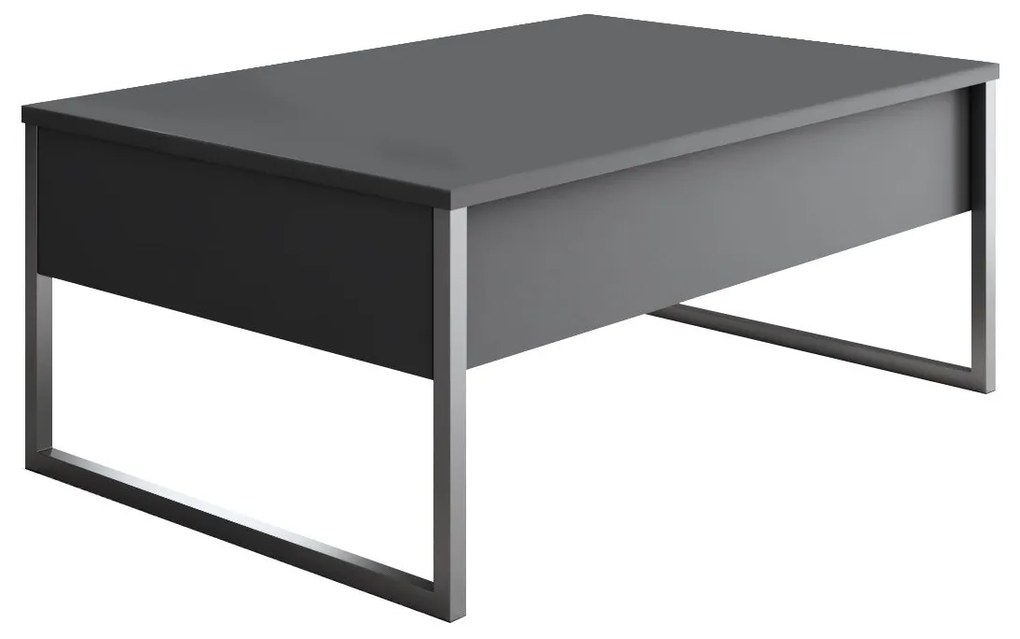 Mesa de Centro Luxe – Antracite e Prata – 90x60x40 cm