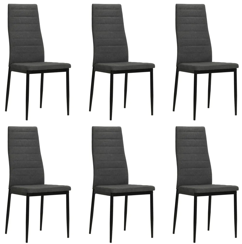 vidaXL Cadeiras de jantar 6 pcs tecido cinzento-escuro