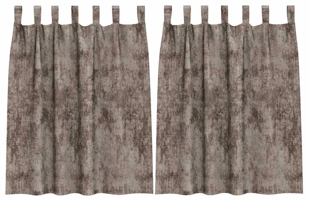 Cortinas de Veludo 2 peças com Ilhós Cappuccino 140x140 cm