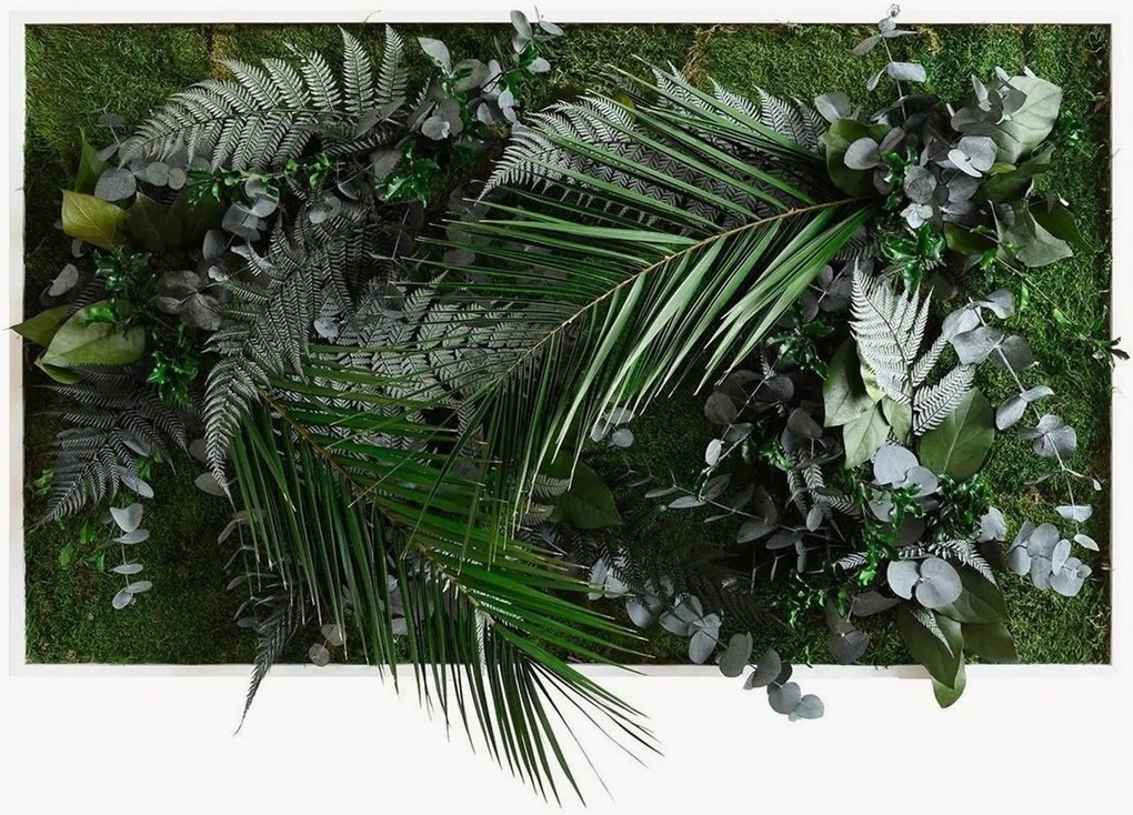 Quadro de parede emoldurado artesanal com design de selva Tropic