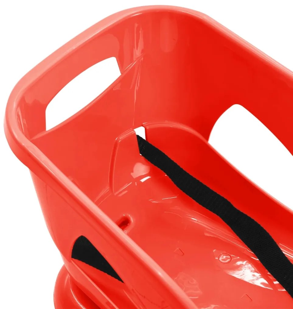 Trenó com assento 102,5x40x23 cm polipropileno vermelho