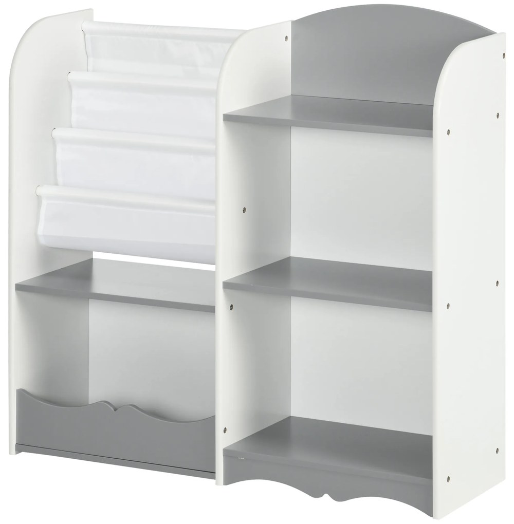 Organizador de Brinquedos Estante para Crianças com Prateleiras Abertas para Dormitório Sala de Jogos 85x26x84 cm Cinza