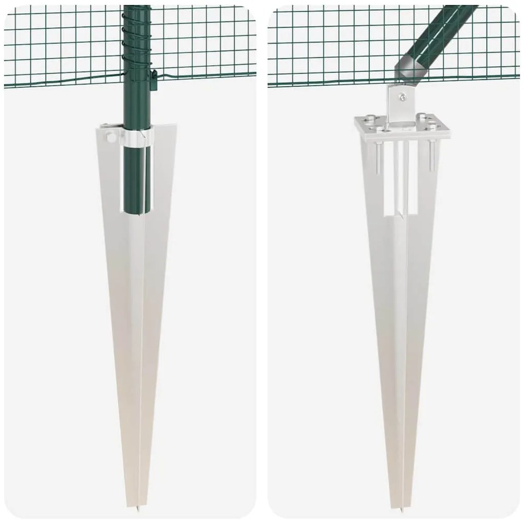 Cerca de Fio Soldado com 13 Postes de Espeto Verde 1.5x50 m de Aço