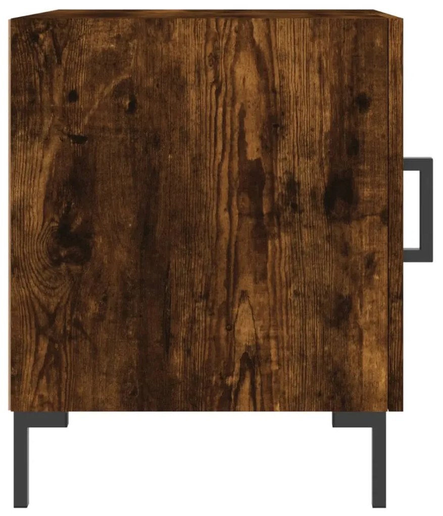 Mesa cabeceira 2pcs 40x40x50cm derivado madeira carvalho fumado