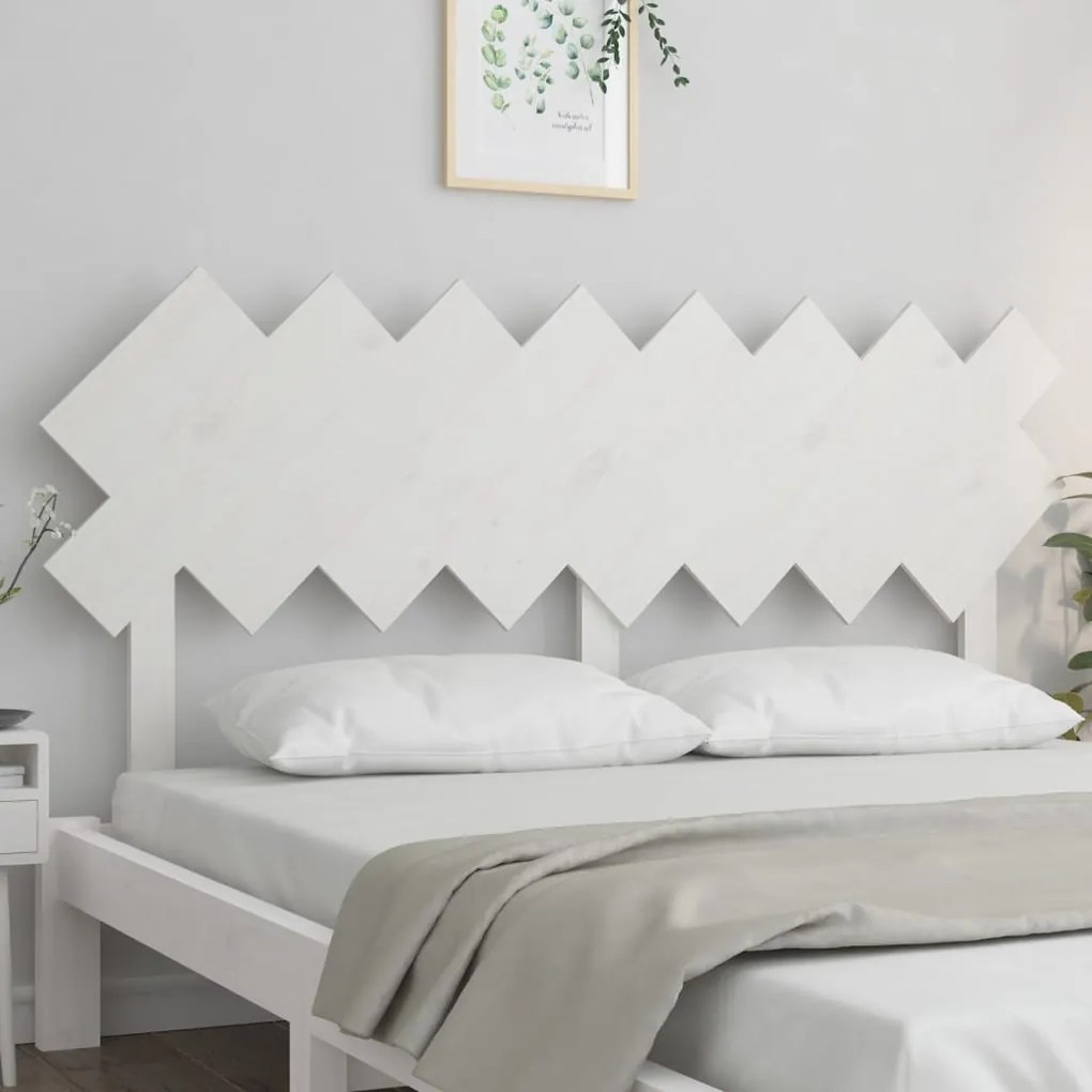 Cabeceira de cama 159,5x3x80,5 cm pinho maciço branco