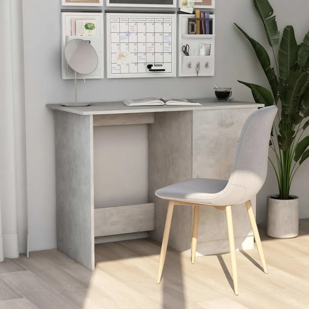vidaXL Secretária 100x50x76 cm derivados de madeira cinzento cimento