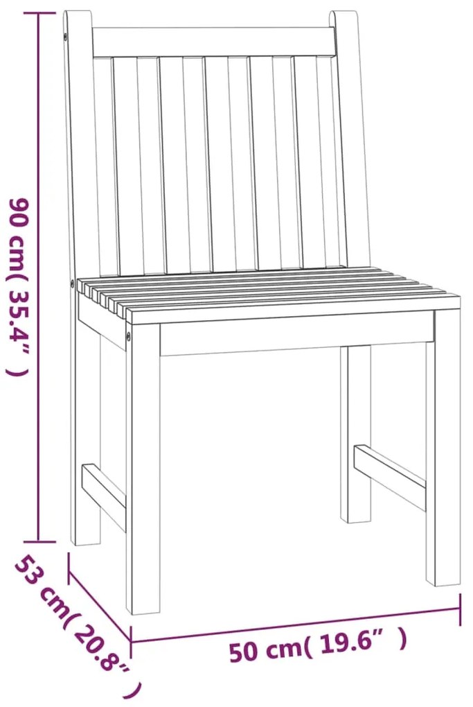 3 pcs conjunto de jantar para jardim madeira de teca maciça