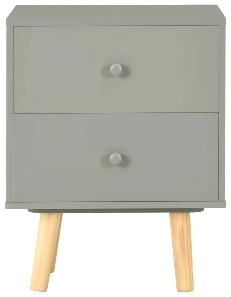 Mesas cabeceira 2 pcs 40x30x50cm madeira pinho maciça cinzento