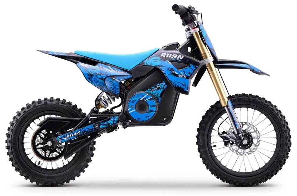 Mini moto elétrica para crianças 1800W Roan 903 batería litio 48V 13Ah Azul