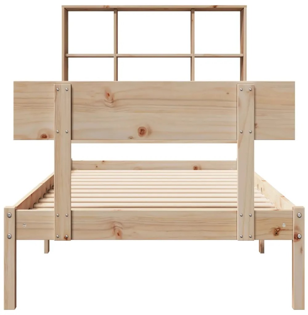 Cama com estante sem colchão 90x200 cm pinho maciço