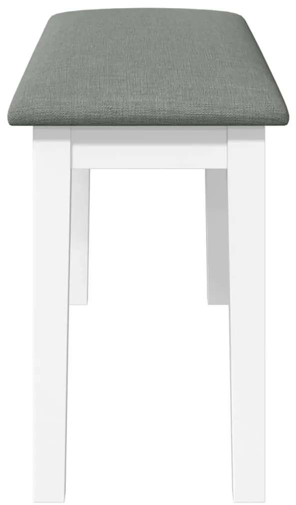Banco 90 cm madeira seringueira maciça branco