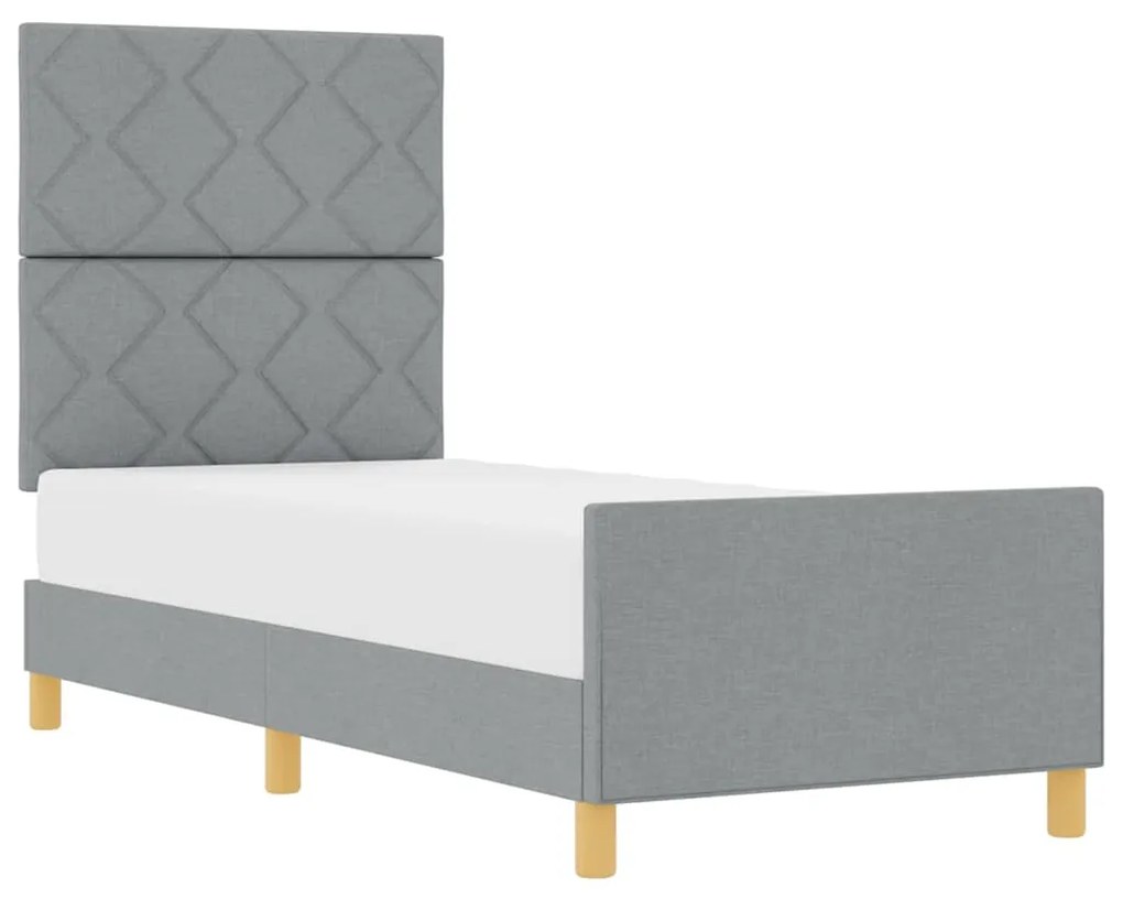 Estrutura de Cama vidaXL Cinzento Claro 80x200 cm Tecido