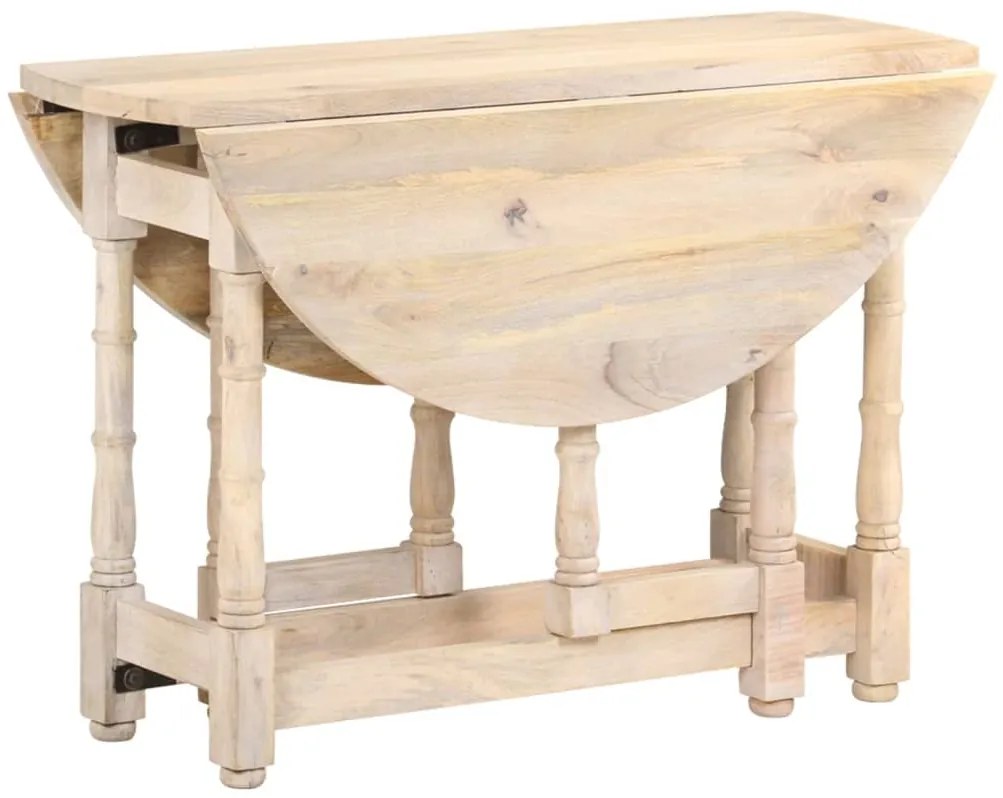 Mesa de jantar redonda 110x76 cm madeira de mangueira maciça