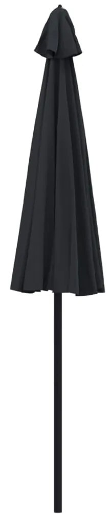 Guarda-sol de exterior c/ mastro alumínio 270 cm preto