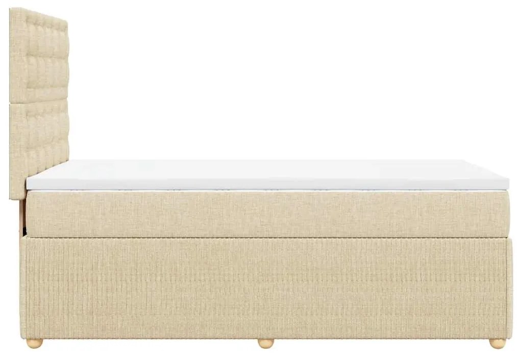 Cama com molas/colchão 100x200 cm tecido cor creme