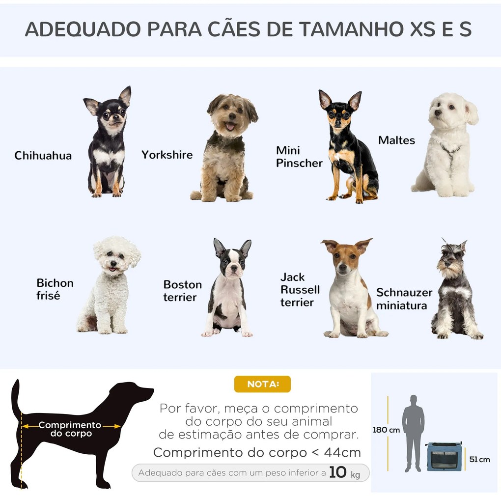 PawHut Transportadora para Cães e Gatos Bolsa Portátil e Dobrável para