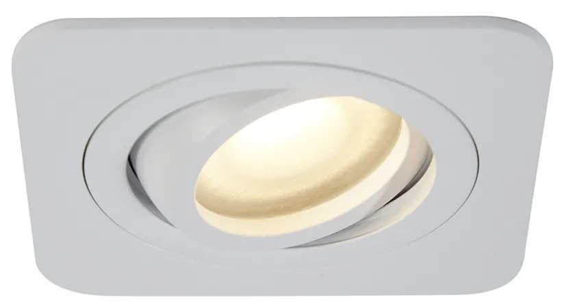 Conjunto de 6 focos embutidos redondos brancos GU10 50mm giratórios e inclináveis IP44 - Alberto Moderno