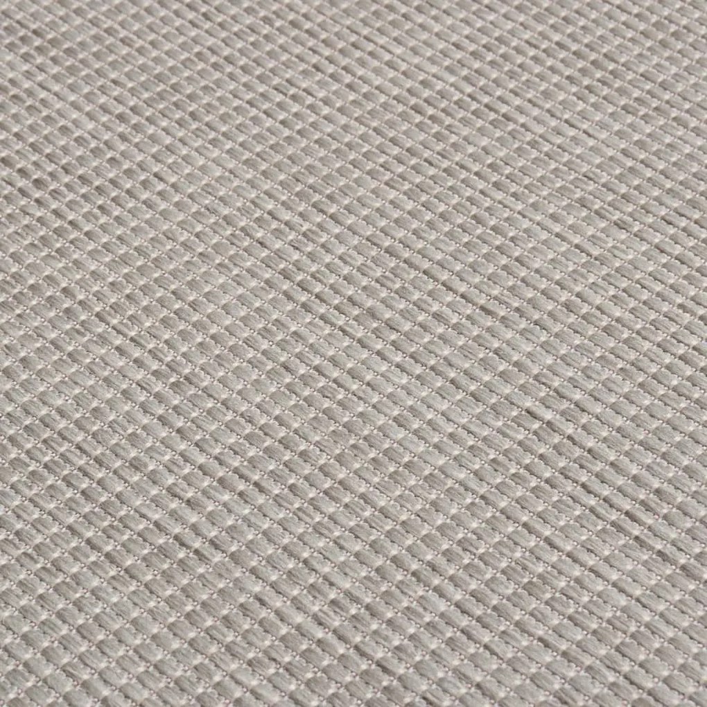 Tapete de tecido plano p/ exterior 100x200 cm cinza-acastanhado