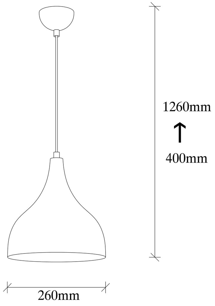 Candeeiro de Teto Saglam – Cobre, Branco, Preto – Diâmetro 26 cm, Altu