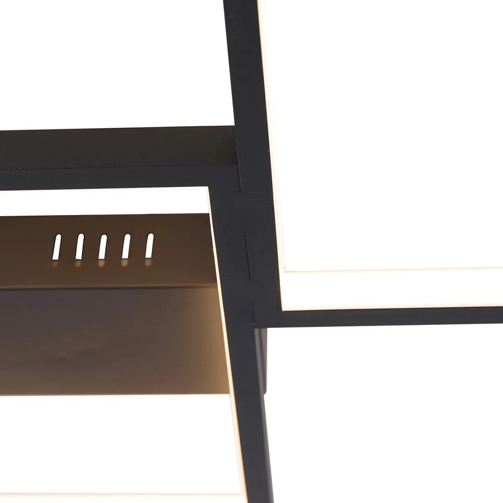 Candeeiro de tecto preto incl. LED 3 níveis regulável 5 luzes - Lejo Design