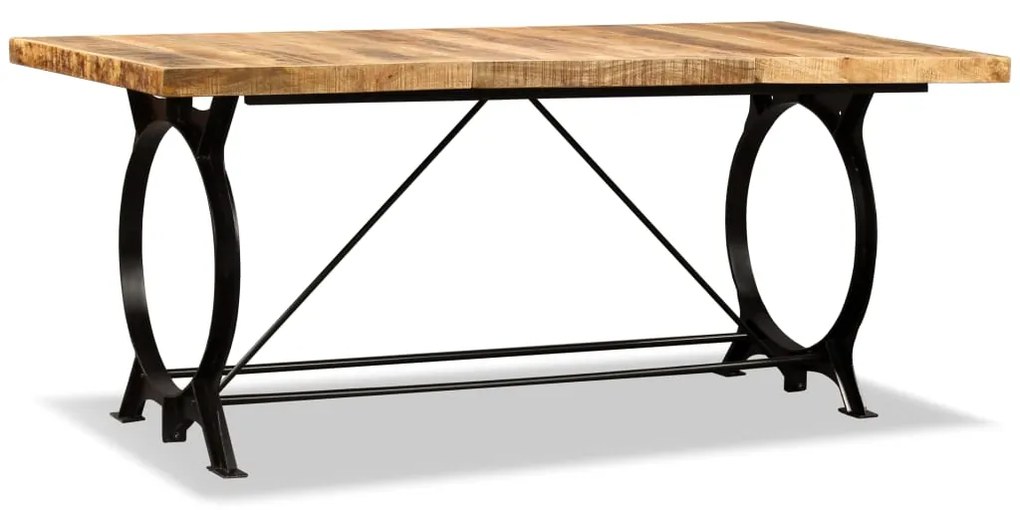 Mesa de jantar madeira de mangueira maciça áspera 180 cm