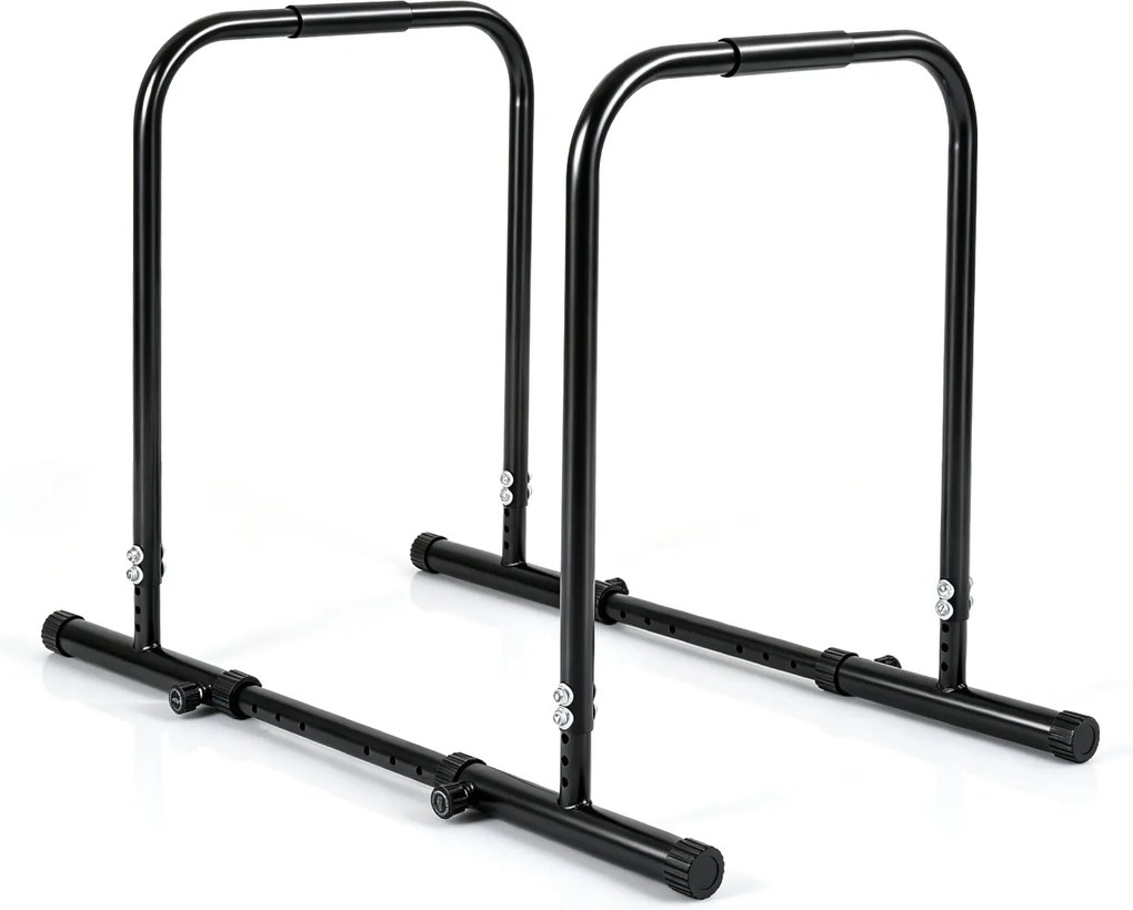 Barras Paralelas Verticais para Calistenia, 80 x 86-126 x 81,5-88,5 cm, Altura Ajustável, Preto