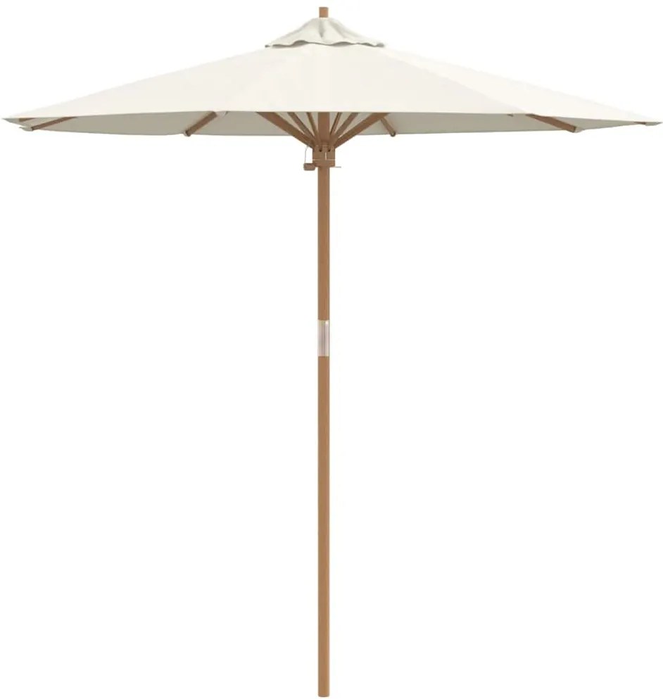 Parasol de Jardim Creme Branco 217x230 cm Bambu