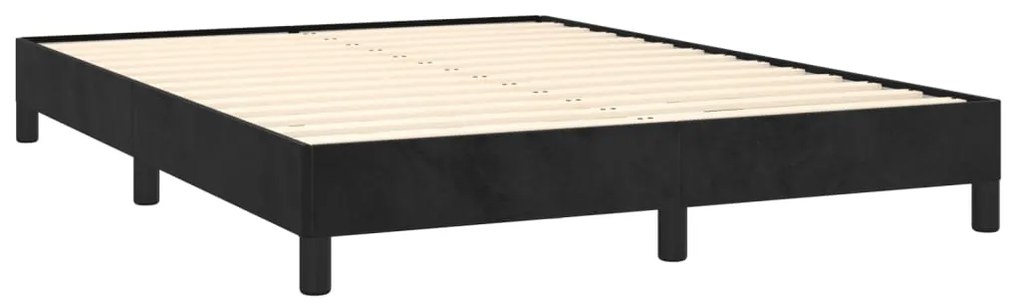 Estrutura de cama sem colchão 140x200 cm veludo preto
