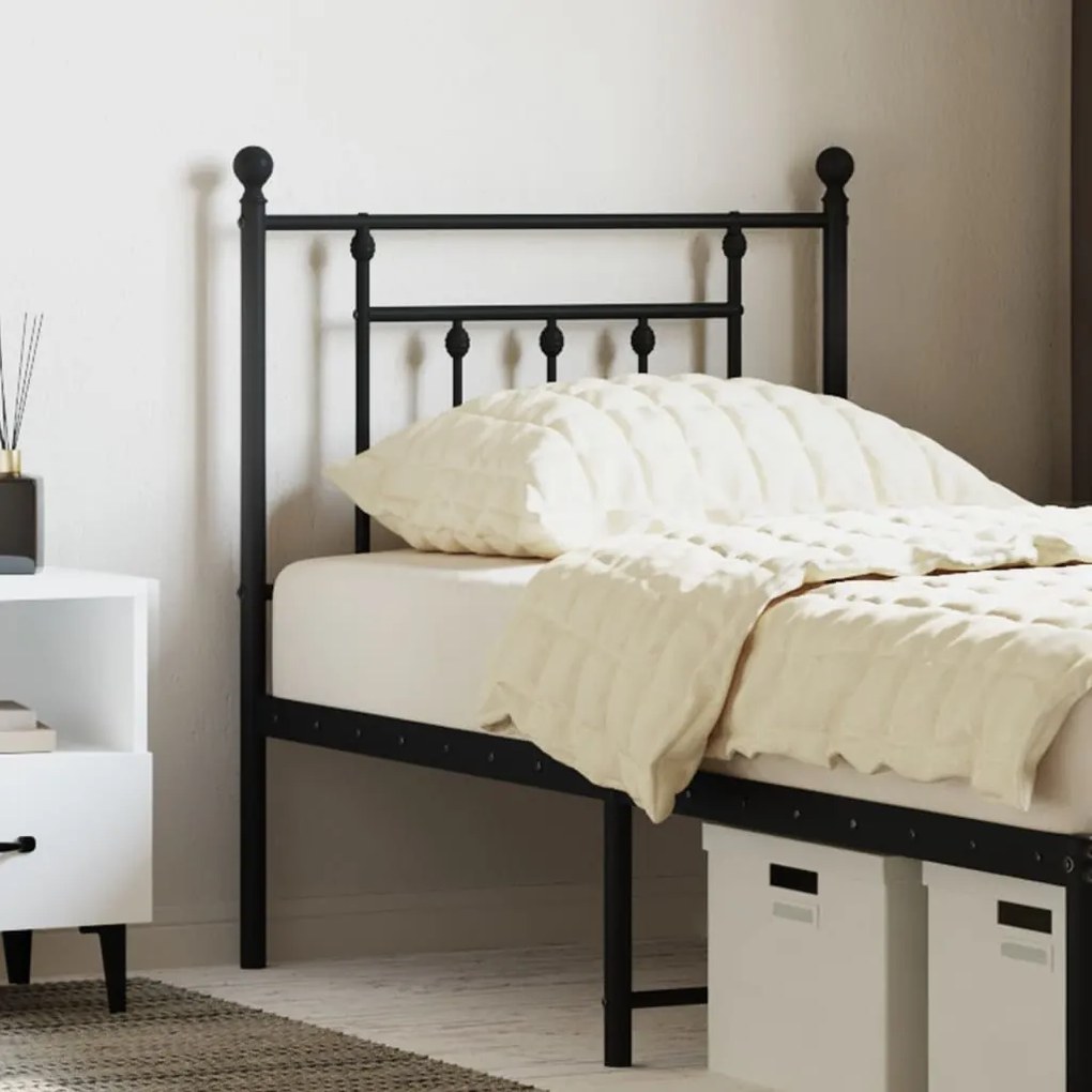 vidaXL Cabeceira de cama 75 cm metal preto