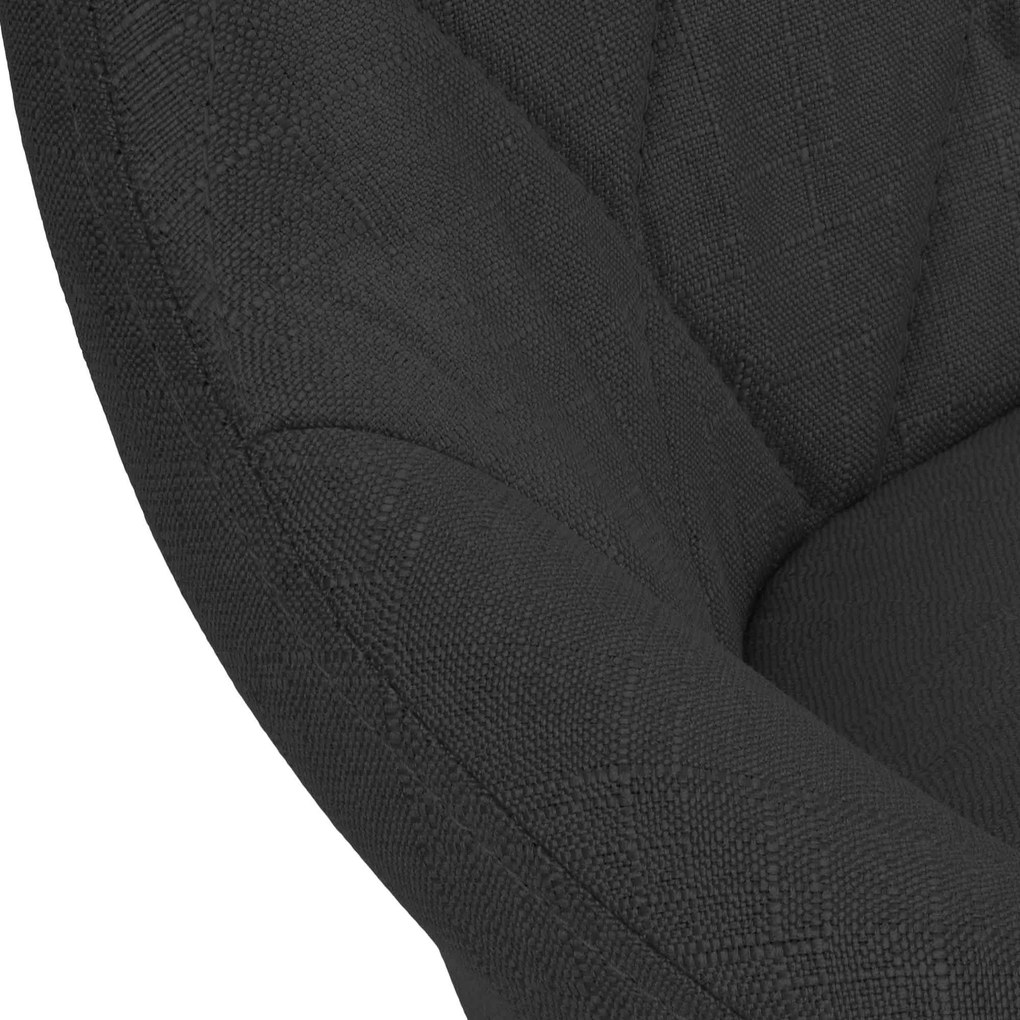 Banco de bar Lazio em tecido e com estrutura preta 46 x 83-104 x 49 cm Preto