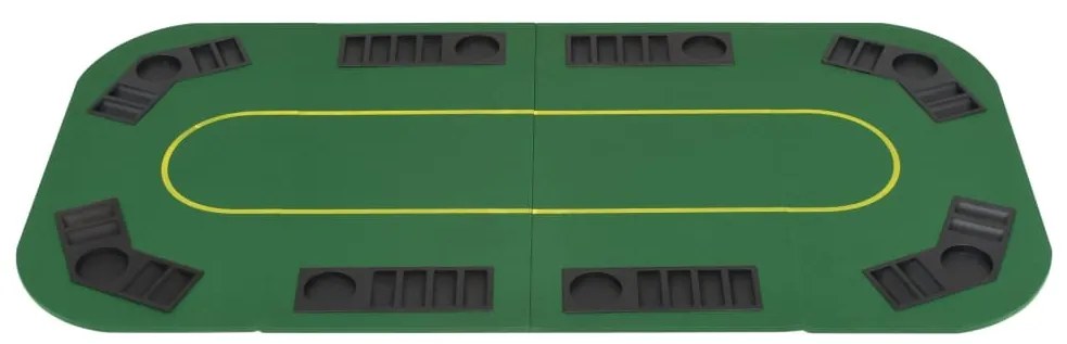 Tabuleiro póquer dobrável em 4 p/ 8 jogadores retangular verde