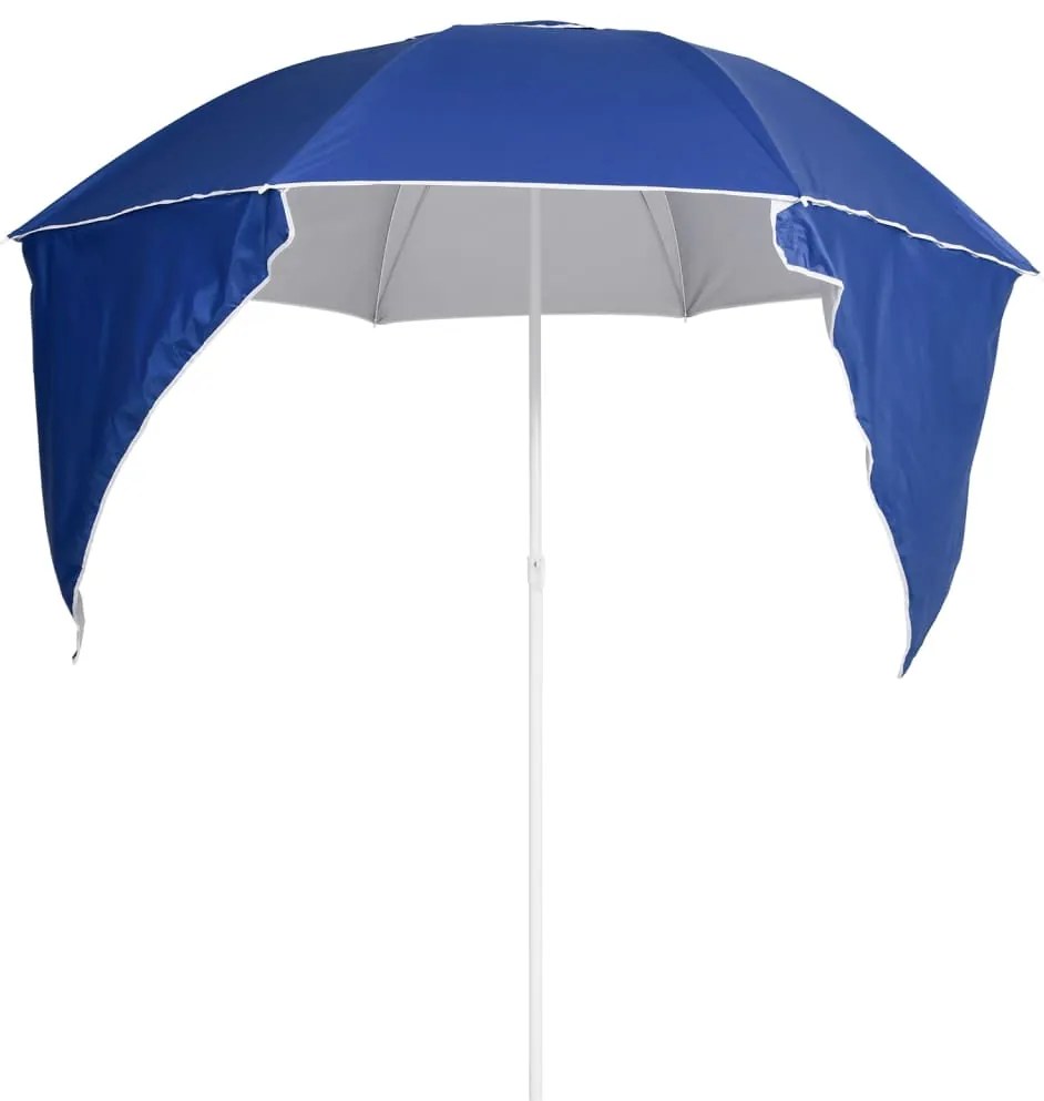 Guarda-sol de praia com paredes laterais 215 cm azul