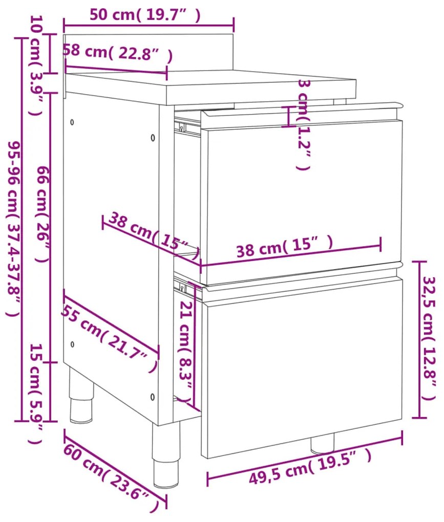 Armários de cozinha comerciais 2 pcs aço inoxidável