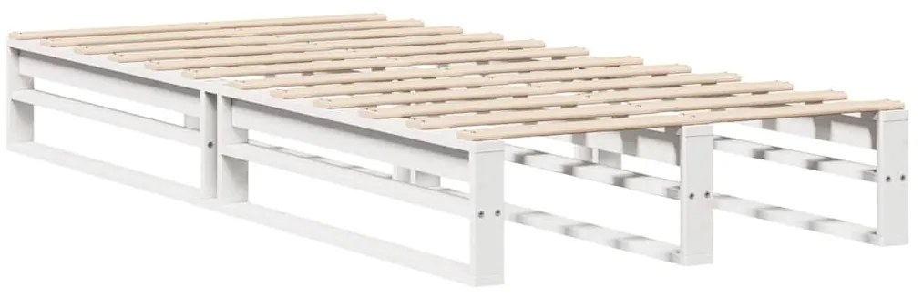 Cama com estante sem colchão 90x190 cm madeira maciça branco