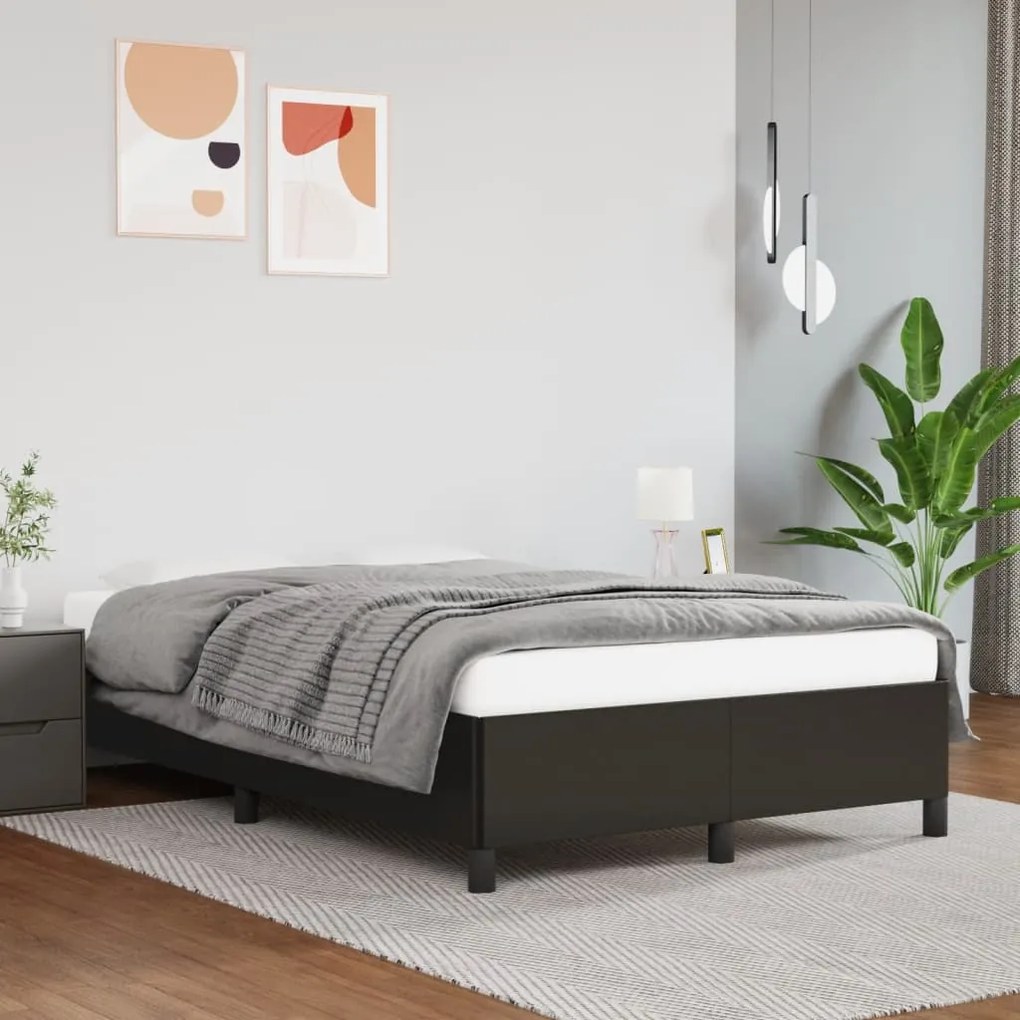 Estrutura de cama sem castanho colchão 120x190cm couro do falso