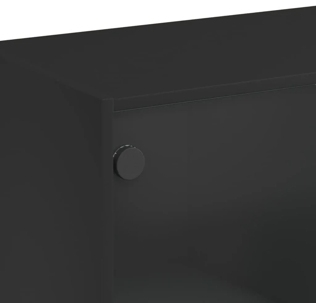 Armário alto c/ portas 68x37x109 cm derivados de madeira preto