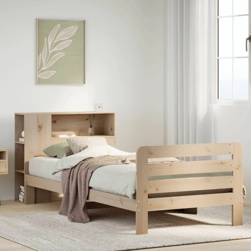 Cama sem colchão 75x190 cm madeira de pinho maciça